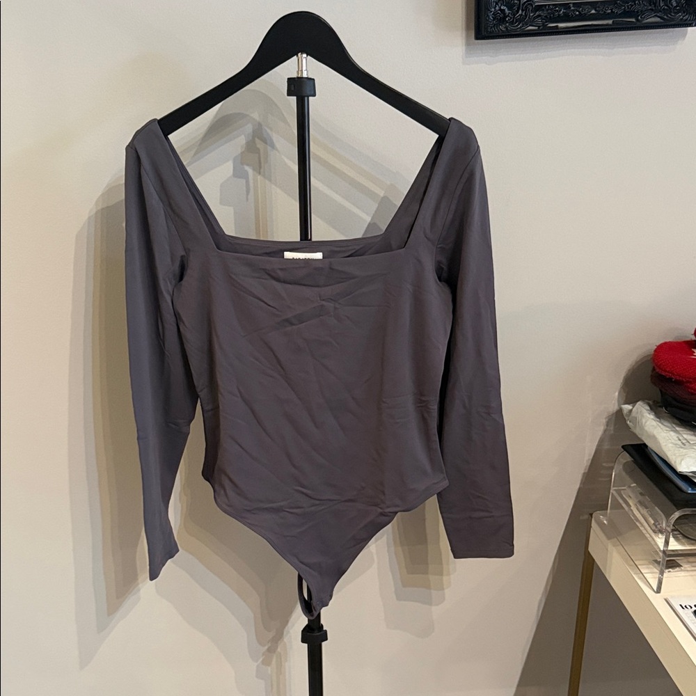 Women's Gray Long Sleeve bodysuit